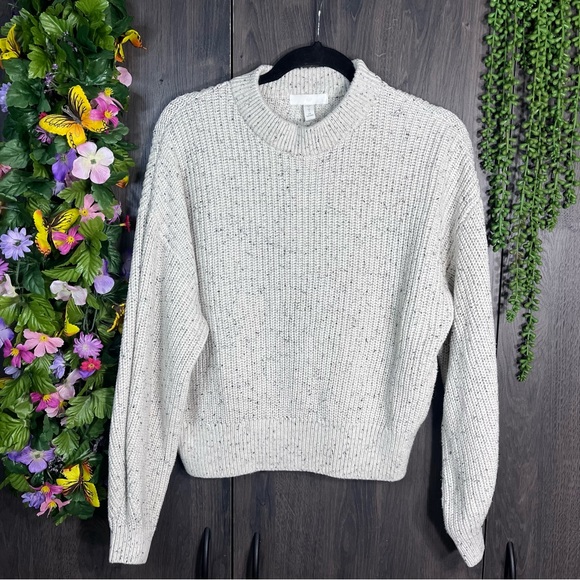 -💙2/$40💙H&M Crew Neck Ribbed Chunky Knit Speckled Woven Sweater Size Small - Picture 2 of 15